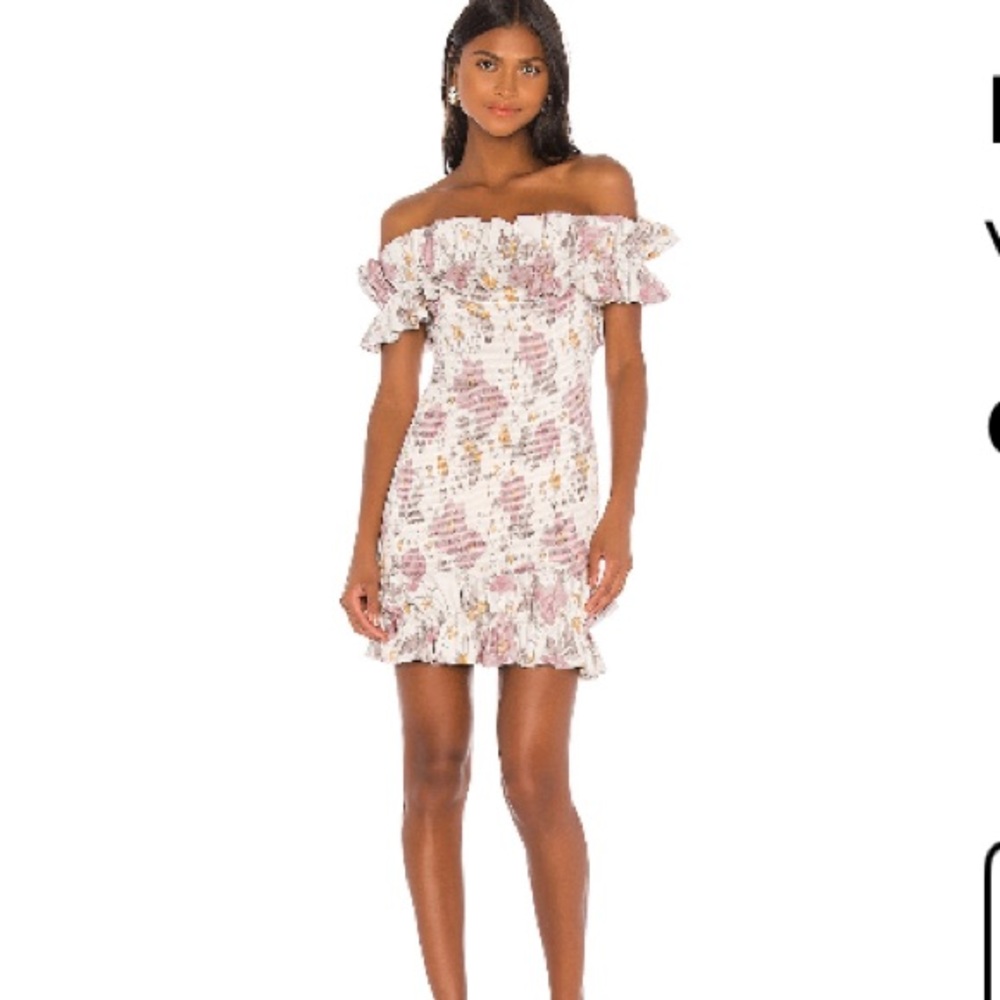 V. Chapman Off-Shoulder Mini Dress in Purple Floral